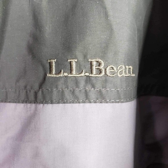 LL Bean Jacket Classic Full Zip Lined Nylon Mens Small Green Hood Midweight - Picture 8 of 11